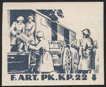 Schweiz Suisse Switzerland Soldatenmarken Eisenbahn Soldier Stamps Railway Parkdienst F. Art. Pk. Kp. 22